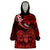 Polynesian Pride Aries Zodiac Wearable Blanket Hoodie Astrological Sign Tribal Plumeria Red Galaxy LT14 One Size Red - Polynesian Pride