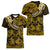 Polynesian Pride Gemini Zodiac Women V Neck T Shirt Astrological Sign Tribal Plumeria Gold Galaxy LT14 - Polynesian Pride