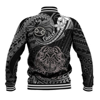 Polynesian Pride Cancer Zodiac Baseball Jacket Astrological Sign Tribal Plumeria Grey Galaxy LT14 - Polynesian Pride