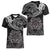 Polynesian Pride Cancer Zodiac Women V Neck T Shirt Astrological Sign Tribal Plumeria Grey Galaxy LT14 - Polynesian Pride