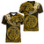 Polynesian Pride Leo Zodiac Women V Neck T Shirt Astrological Sign Tribal Plumeria Gold Galaxy LT14 - Polynesian Pride