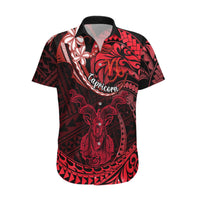 Polynesian Pride Capricorn Zodiac Hawaiian Shirt Astrological Sign Tribal Plumeria Red Galaxy LT14 Red - Polynesian Pride