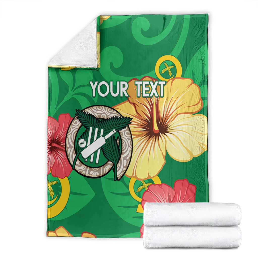 Custom Vanuatu Cricket Blanket 2024 Tropical Flowers Version