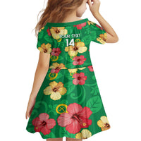 Custom Vanuatu Cricket Family Matching Off The Shoulder Long Sleeve Dress and Hawaiian Shirt 2024 Tropical Flowers Version LT14 - Polynesian Pride
