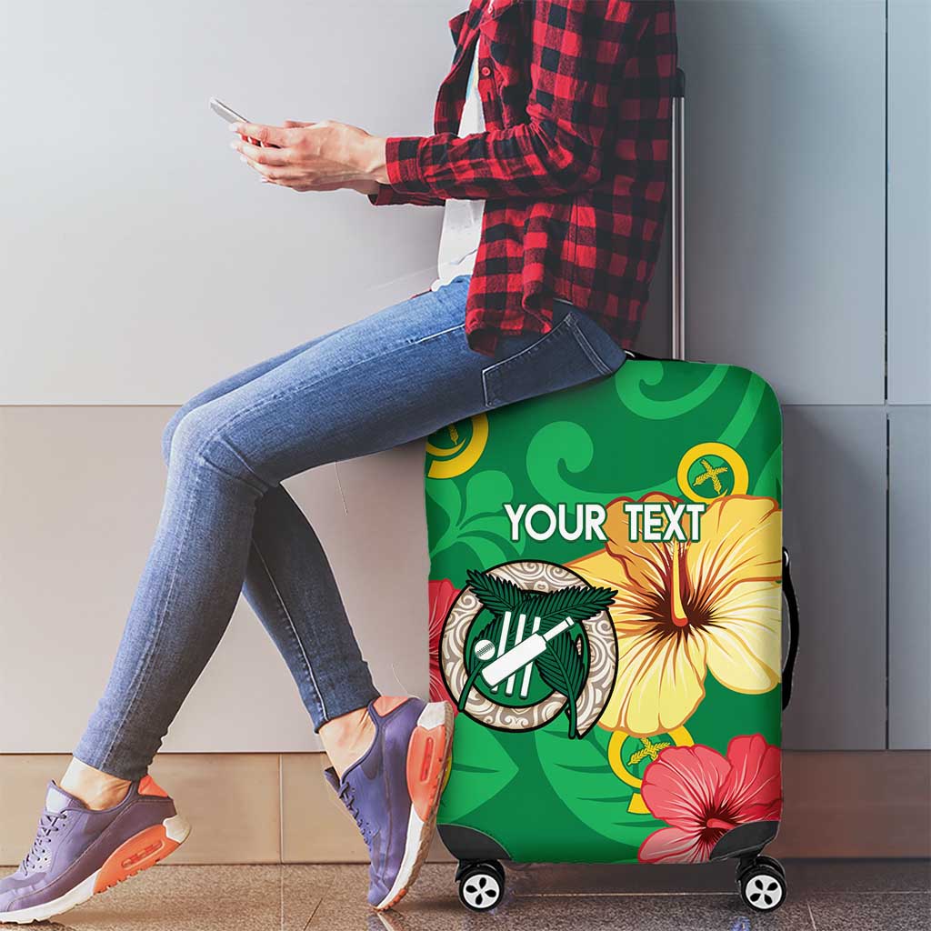 Custom Vanuatu Cricket Luggage Cover 2024 Tropical Flowers Version