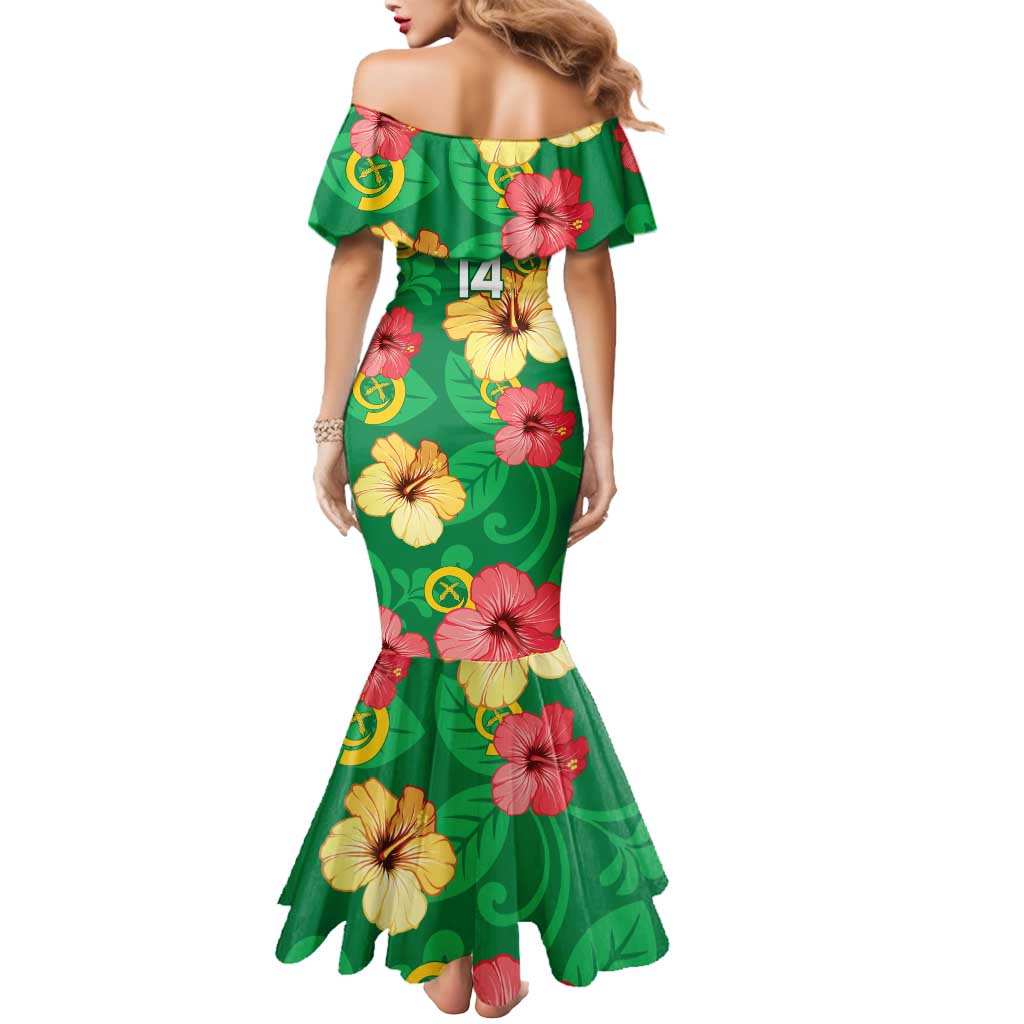Custom Vanuatu Cricket Mermaid Dress 2024 Tropical Flowers Version
