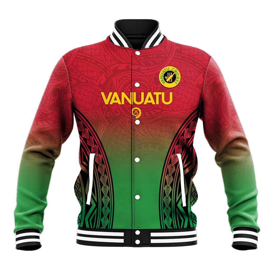 Custom Vanuatu Cricket Baseball Jacket 2024 Polynesian Pattern Sporty Style