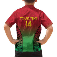Custom Vanuatu Cricket Family Matching Off The Shoulder Long Sleeve Dress and Hawaiian Shirt 2024 Polynesian Pattern Sporty Style LT14 - Polynesian Pride