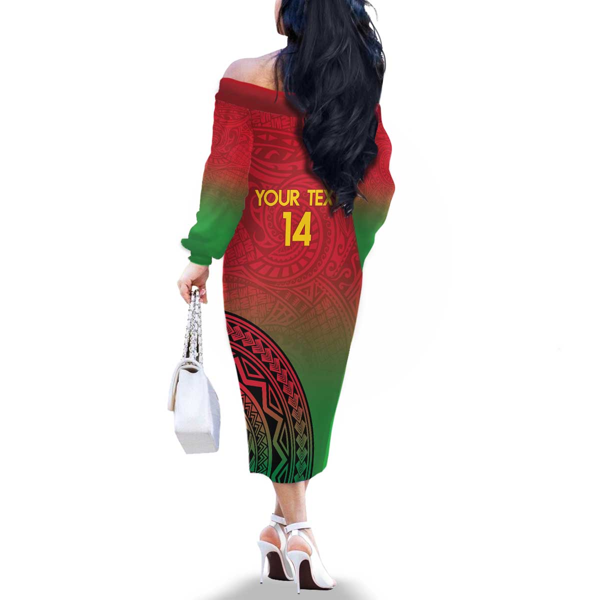 Custom Vanuatu Cricket Family Matching Off The Shoulder Long Sleeve Dress and Hawaiian Shirt 2024 Polynesian Pattern Sporty Style LT14 - Polynesian Pride