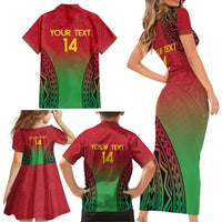 Custom Vanuatu Cricket Family Matching Short Sleeve Bodycon Dress and Hawaiian Shirt 2024 Polynesian Pattern Sporty Style