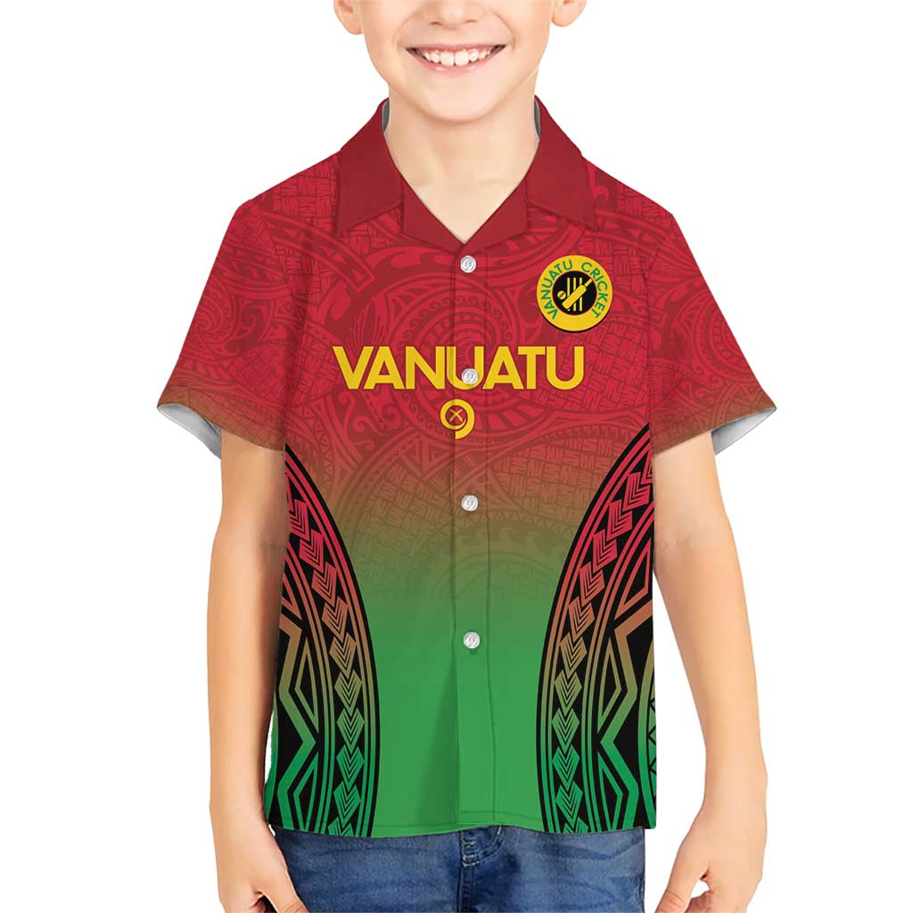 Custom Vanuatu Cricket Hawaiian Shirt 2024 Polynesian Pattern Sporty Style