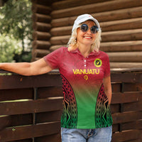 Custom Vanuatu Cricket Women Polo Shirt 2024 Polynesian Pattern Sporty Style