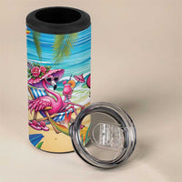 Flamingo Aloha Hawaii 4 in 1 Can Cooler Tumbler It's 5 OClock Somewhere Tropical Vibes LT14 - Polynesian Pride