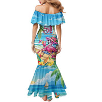 Flamingo Aloha Hawaii Family Matching Mermaid Dress and Hawaiian Shirt It's 5 OClock Somewhere Tropical Vibes LT14 - Polynesian Pride