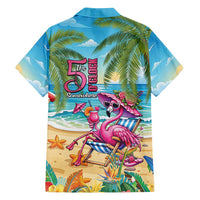 Flamingo Aloha Hawaii Family Matching Off Shoulder Maxi Dress and Hawaiian Shirt It's 5 O’Clock Somewhere Tropical Vibes - Polynesian Pride