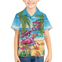 Flamingo Aloha Hawaii Family Matching Summer Maxi Dress and Hawaiian Shirt It's 5 O’Clock Somewhere Tropical Vibes - Polynesian Pride