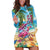 Flamingo Aloha Hawaii Hoodie Dress It's 5 O’Clock Somewhere Tropical Vibes - Polynesian Pride
