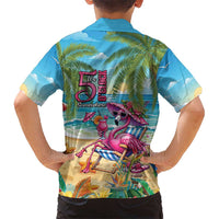 Flamingo Aloha Hawaii Kid Hawaiian Shirt It's 5 O’Clock Somewhere Tropical Vibes - Polynesian Pride
