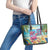 Flamingo Aloha Hawaii Leather Tote Bag It's 5 O’Clock Somewhere Tropical Vibes - Polynesian Pride