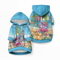 Flamingo Aloha Hawaii Pet Hoodie It's 5 O’Clock Somewhere Tropical Vibes LT14 Pullover Blue - Polynesian Pride