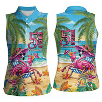 Flamingo Aloha Hawaii Women Sleeveless Polo Shirt It's 5 OClock Somewhere Tropical Vibes LT14 - Polynesian Pride