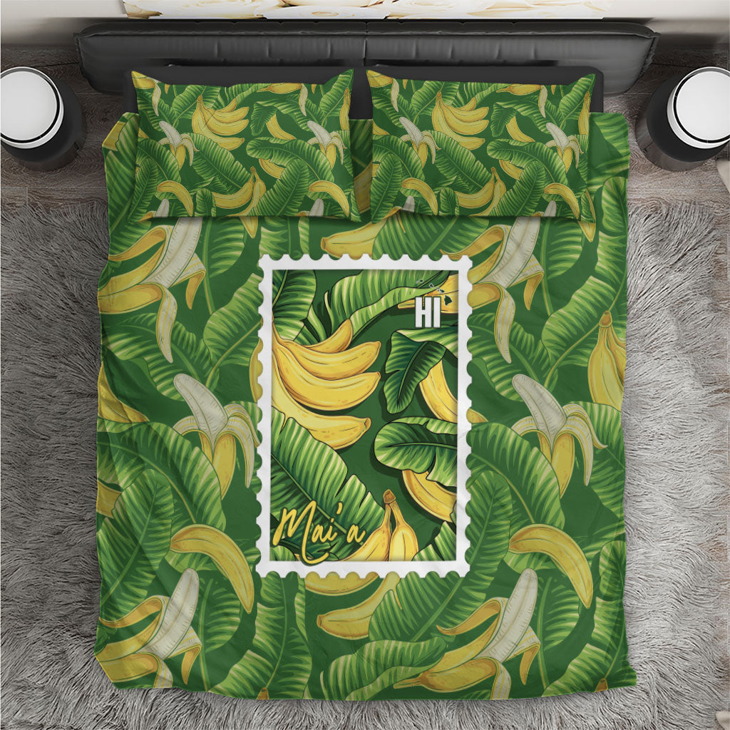 Aloha Hawaii Maia Bedding Set Hawaiian Banana Stylized Stamp LT14 Green - Polynesian Pride