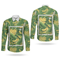 Aloha Hawaii Maia Couples Matching Short Sleeve Bodycon Dress and Long Sleeve Button Shirt Hawaiian Banana Stylized Stamp LT14 - Polynesian Pride