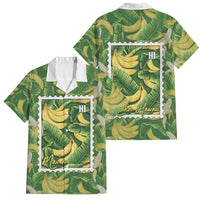 Aloha Hawaii Maia Family Matching Off Shoulder Short Dress and Hawaiian Shirt Hawaiian Banana Stylized Stamp LT14 Dad's Shirt - Short Sleeve Green - Polynesian Pride