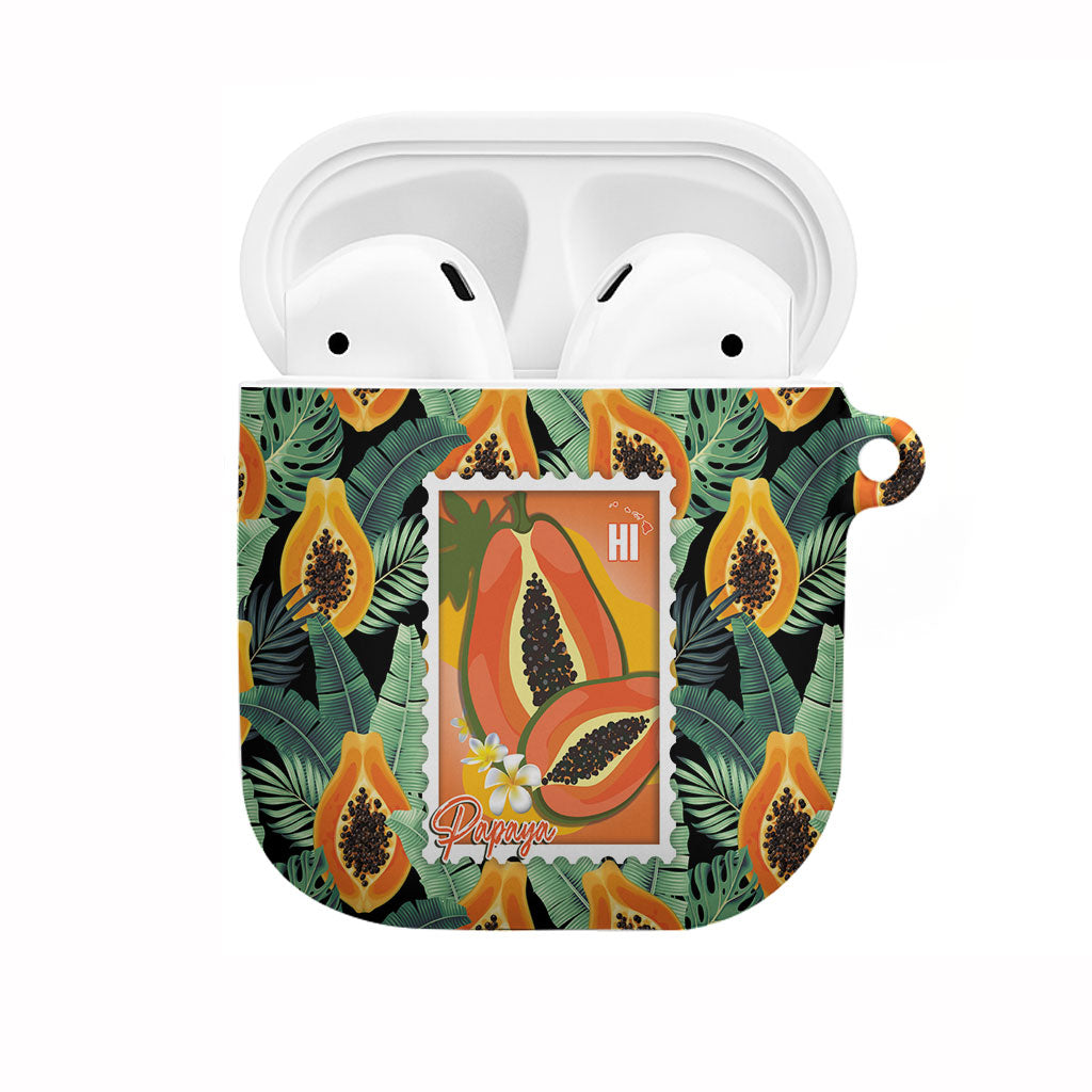 Aloha Hawaii Mikana AirPods Case Hawaiian Papaya Stylized Stamp LT14 Green - Polynesian Pride