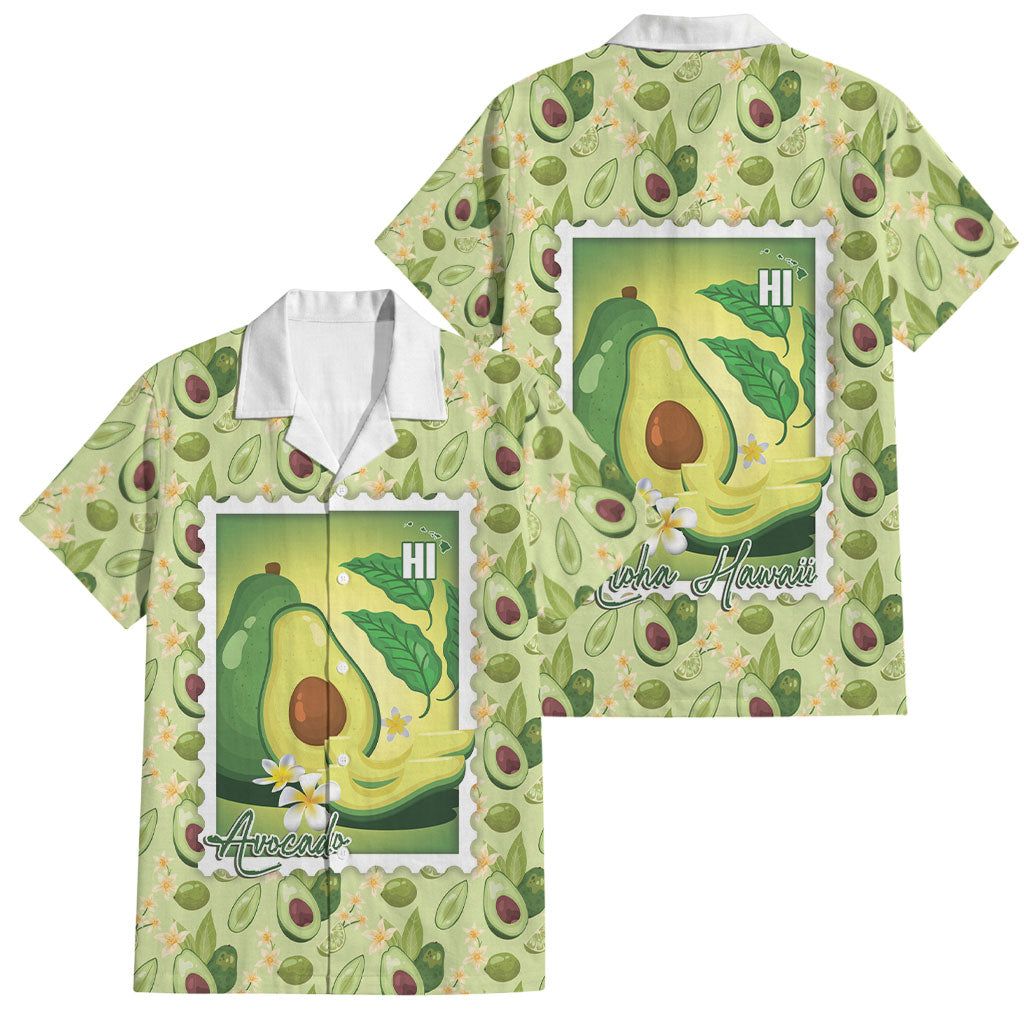 Aloha Hawaii Avocado Family Matching Short Sleeve Bodycon Dress and Hawaiian Shirt Hawaiian Fruit Stylized Stamp LT14 Dad's Shirt - Short Sleeve Green - Polynesian Pride