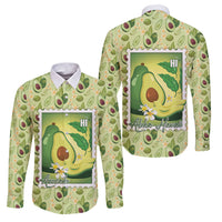 Aloha Hawaii Avocado Family Matching Summer Maxi Dress and Hawaiian Shirt Hawaiian Fruit Stylized Stamp LT14 Dad's Shirt - Long Sleeve Green - Polynesian Pride