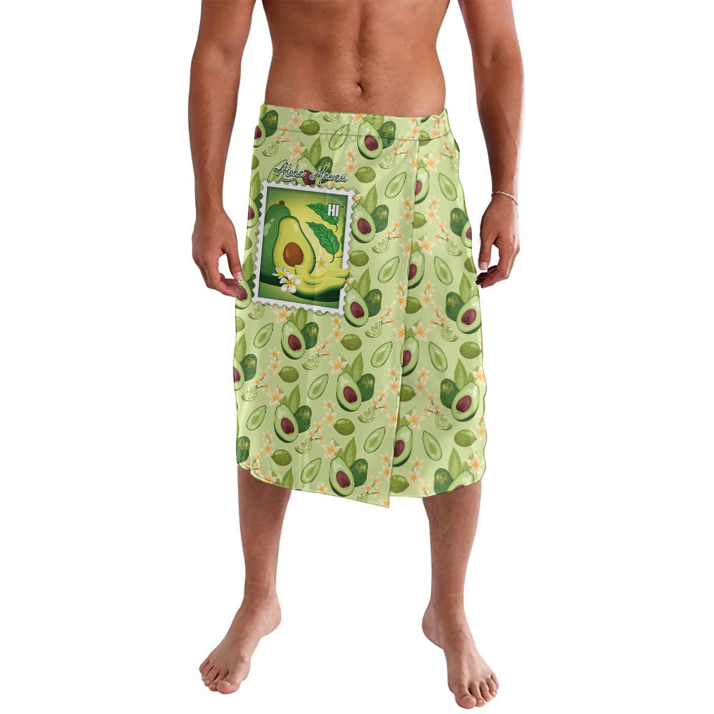 Aloha Hawaii Avocado Lavalava Hawaiian Fruit Stylized Stamp LT14 Green - Polynesian Pride