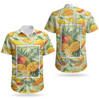 Aloha Hawaii Manako Palaka Motifs Couples Matching Long Sleeve Bodycon Dress and Hawaiian Shirt Hawaiian Mango Stylized Stamp LT14 - Polynesian Pride