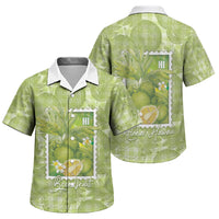 Aloha Hawaii Ulu Palaka Motifs Family Matching Tank Maxi Dress and Hawaiian Shirt Hawaiian Breadfruit Stylized Stamp LT14 Son's Shirt Green - Polynesian Pride