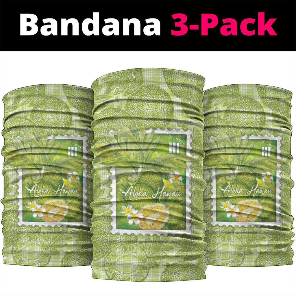 Aloha Hawaii Ulu Palaka Motifs Neck Gaiter Hawaiian Breadfruit Stylized Stamp LT14 package One Size: 25*50cm Green - Polynesian Pride