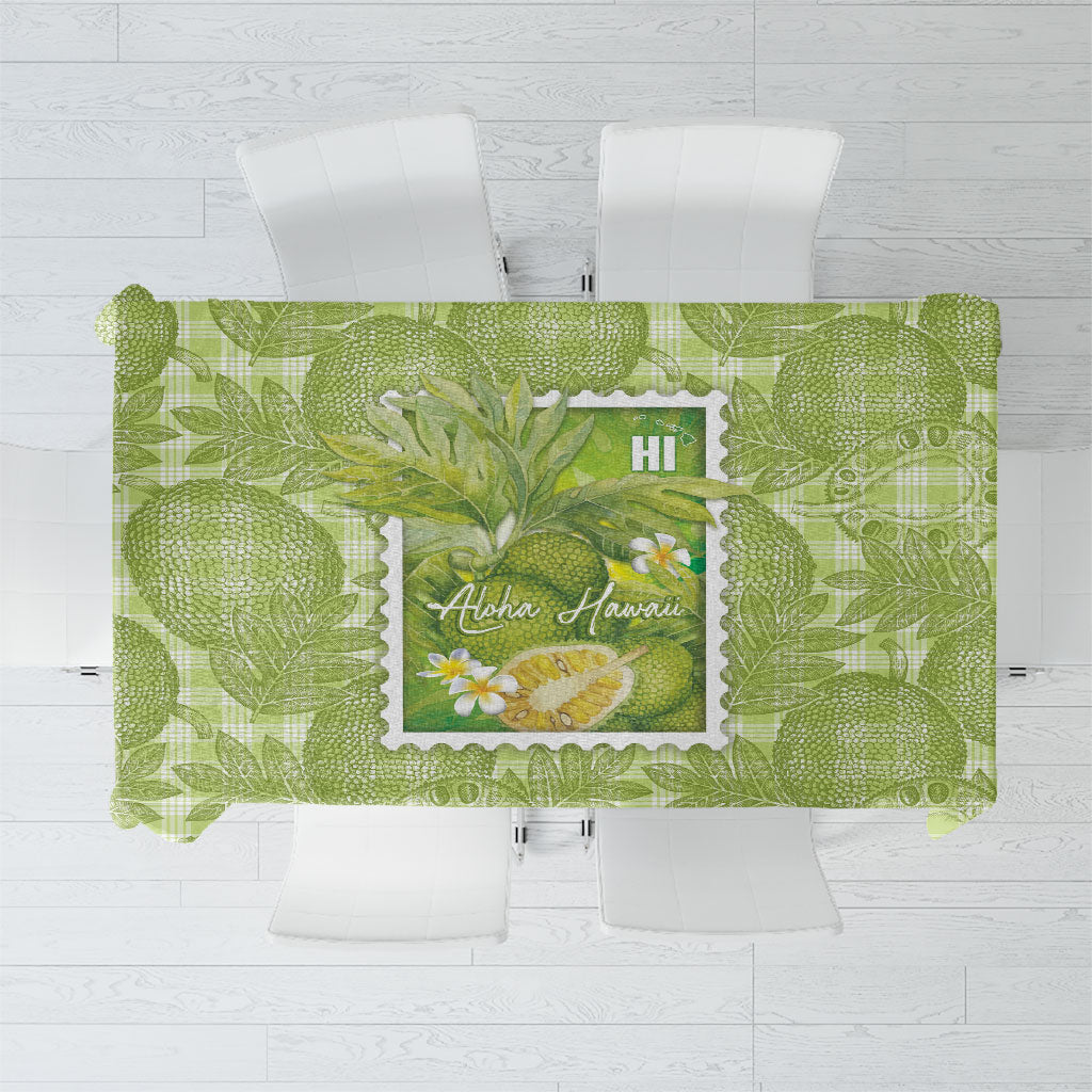 Aloha Hawaii Ulu Palaka Motifs Tablecloth Hawaiian Breadfruit Stylized Stamp LT14 Green - Polynesian Pride