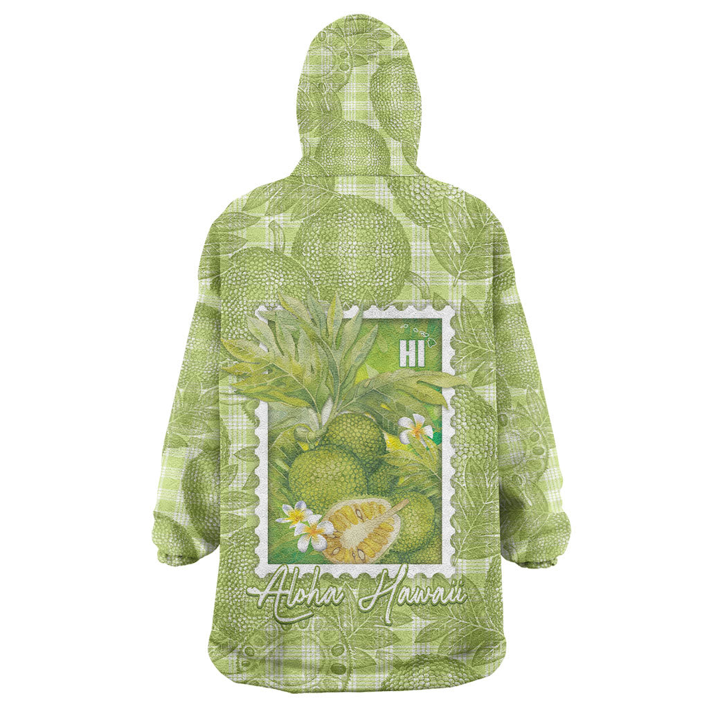 Aloha Hawaii Ulu Palaka Motifs Wearable Blanket Hoodie Hawaiian Breadfruit Stylized Stamp LT14 - Polynesian Pride