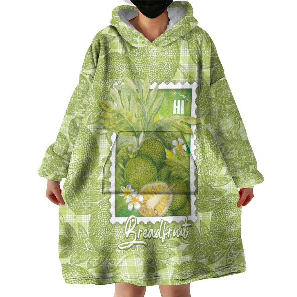Aloha Hawaii Ulu Palaka Motifs Wearable Blanket Hoodie Hawaiian Breadfruit Stylized Stamp LT14 - Polynesian Pride