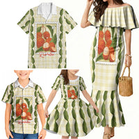 Aloha Hawaii Rambutan Palaka Motifs Family Matching Mermaid Dress and Hawaiian Shirt Hawaiian Fruit Stylized Stamp LT14 - Polynesian Pride