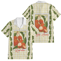 Aloha Hawaii Rambutan Palaka Motifs Family Matching Tank Maxi Dress and Hawaiian Shirt Hawaiian Fruit Stylized Stamp LT14 Dad's Shirt - Short Sleeve Yellow - Polynesian Pride