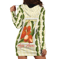 Aloha Hawaii Rambutan Palaka Motifs Hoodie Dress Hawaiian Fruit Stylized Stamp LT14 - Polynesian Pride