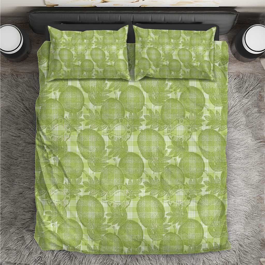 Omaomao Hawaii Breadfruit Palaka Motifs Bedding Set LT14 Green - Polynesian Pride