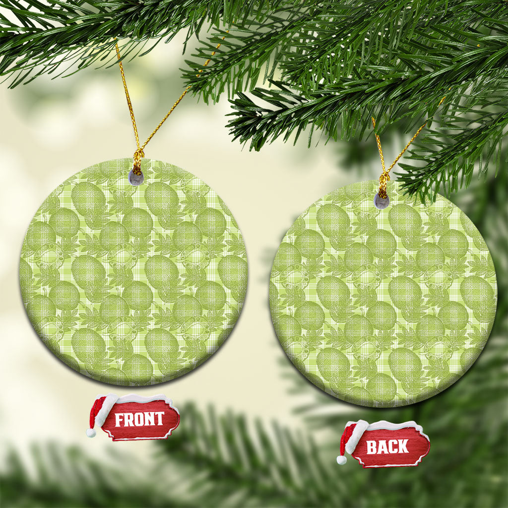 Omaomao Hawaii Breadfruit Palaka Motifs Ceramic Ornament