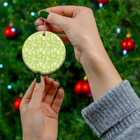 Omaomao Hawaii Breadfruit Palaka Motifs Ceramic Ornament