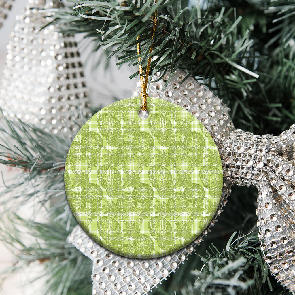 Omaomao Hawaii Breadfruit Palaka Motifs Ceramic Ornament