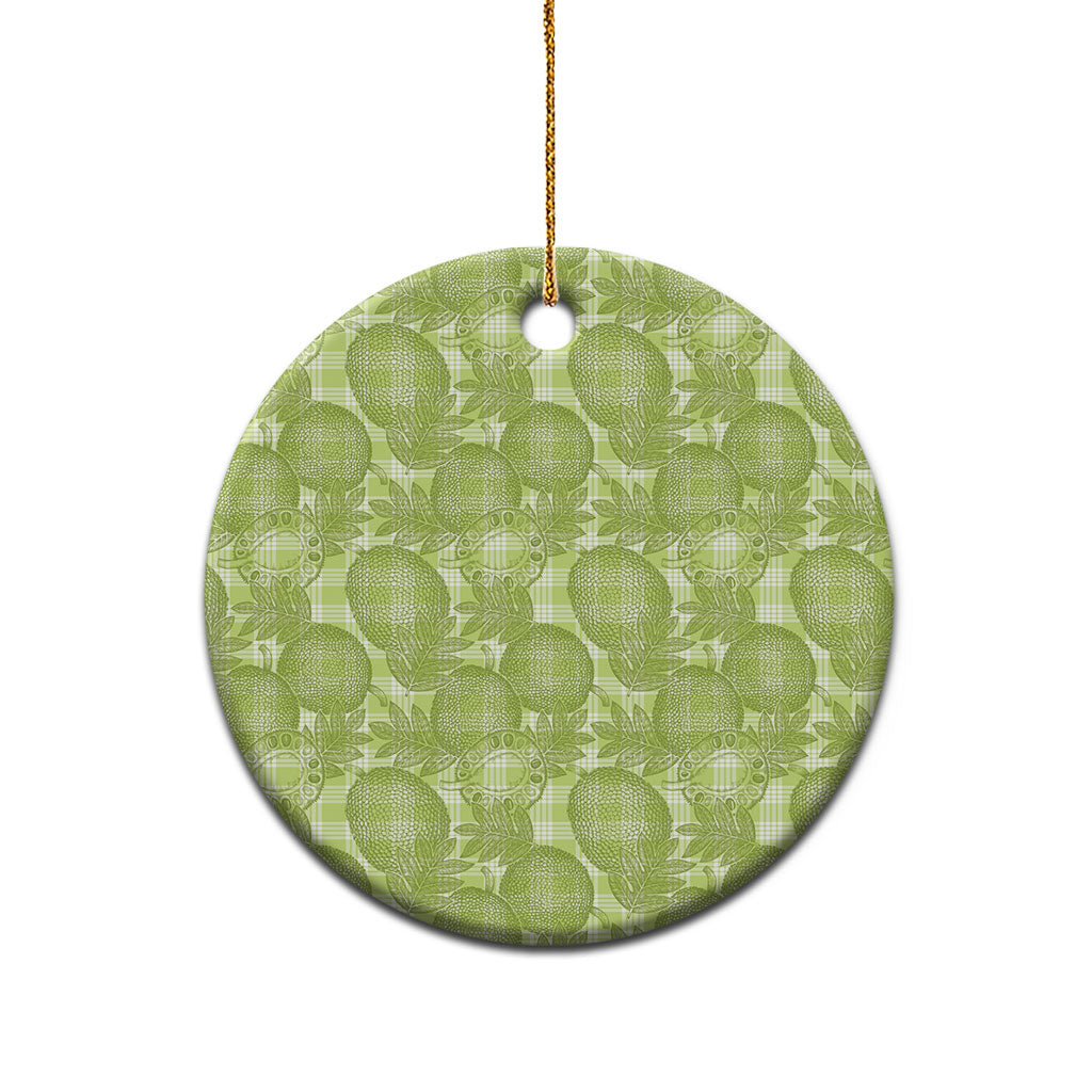 Omaomao Hawaii Breadfruit Palaka Motifs Ceramic Ornament