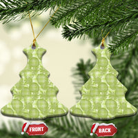 Omaomao Hawaii Breadfruit Palaka Motifs Ceramic Ornament