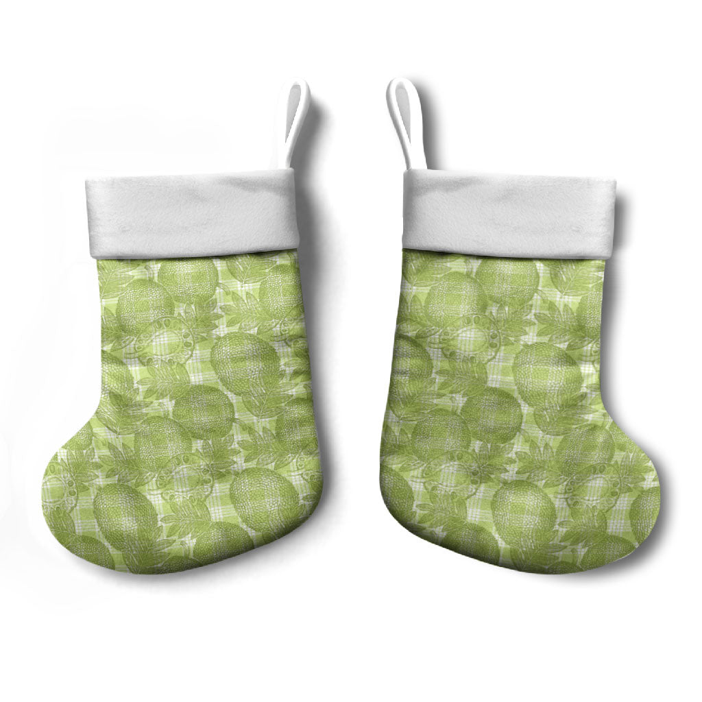 Omaomao Hawaii Breadfruit Palaka Motifs Christmas Stocking