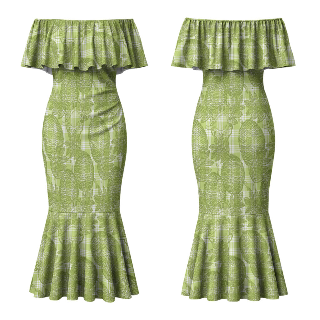 Omaomao Hawaii Breadfruit Palaka Motifs Couples Matching Mermaid Dress and Hawaiian Shirt LT14 - Polynesian Pride