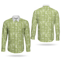 Omaomao Hawaii Breadfruit Palaka Motifs Couples Matching Mermaid Dress and Long Sleeve Button Shirt LT14 - Polynesian Pride